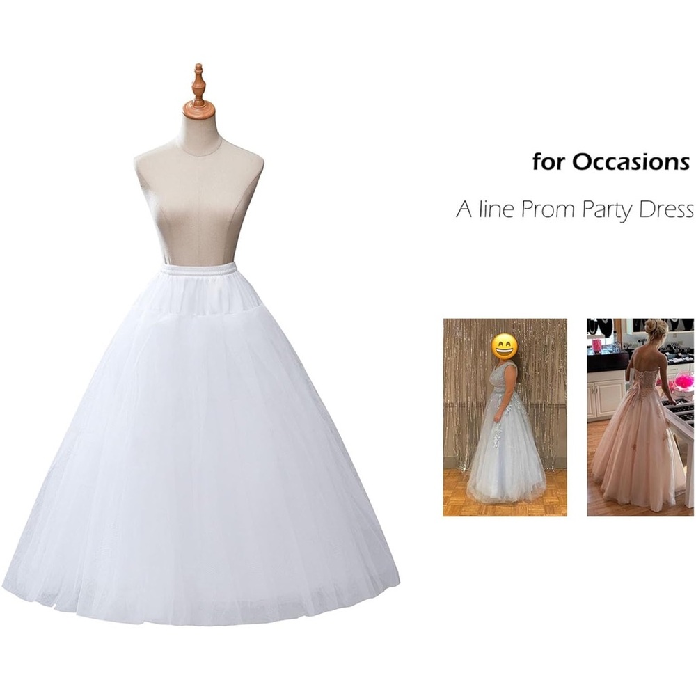 Hoopless Petticoat Underskirt White for Wedding Dress - Picture 7 of 8